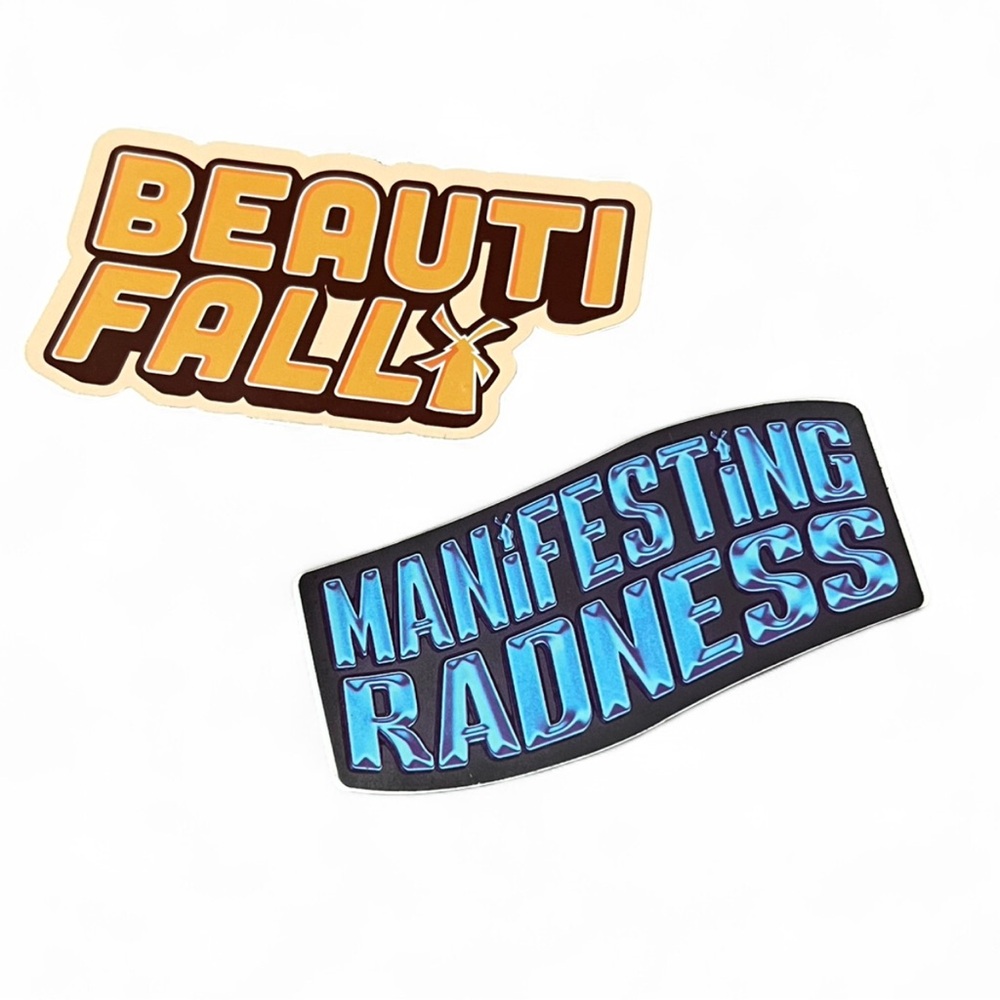 Dutch Bros Beautifall and Manifesting Radness Stickers